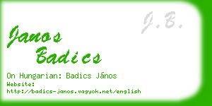 janos badics business card